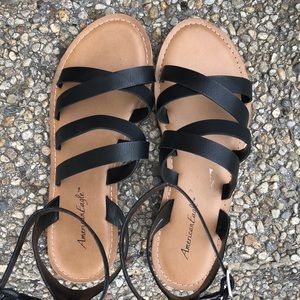 black strappy heels payless